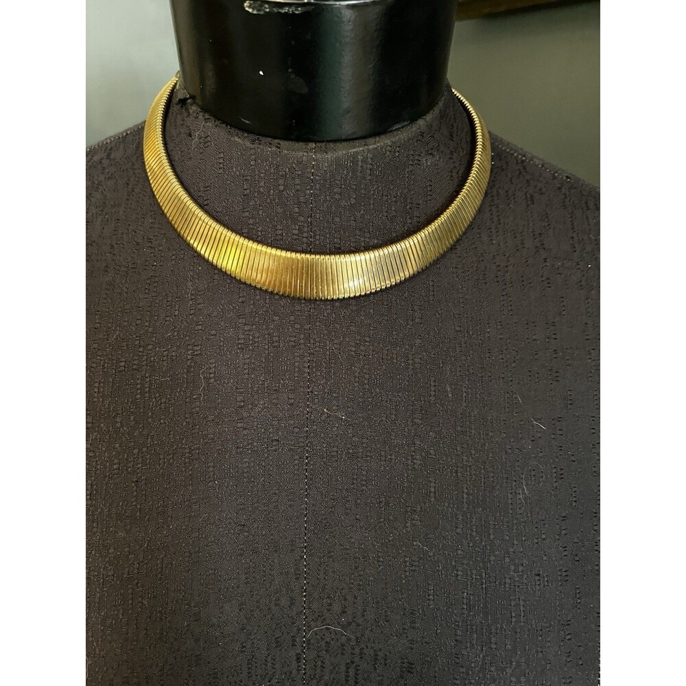 Vintage Park Lane Cleopatra Chunky Choker Necklace Gold Tone 1980’s Omega
